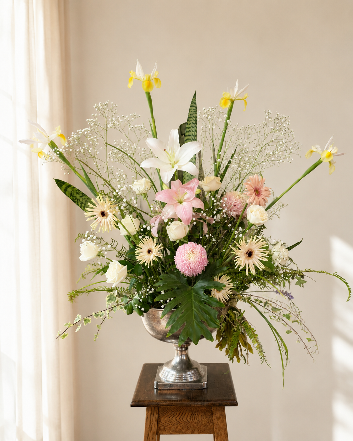 Fresh corporate flowers in a modern vase for office or reception styling by Gooday Floral in Auckland